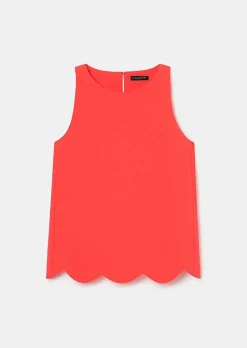 TARA JARMON Tabo Coral Crepe Top Shop