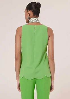 TARA JARMON Tabo Green Crepe Top Best Sale