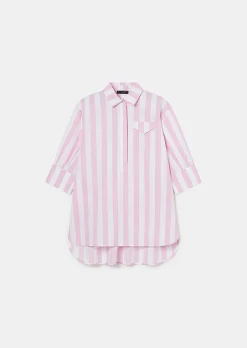 TARA JARMON Tallulah Pink Striped Poplin Shirt Fashion
