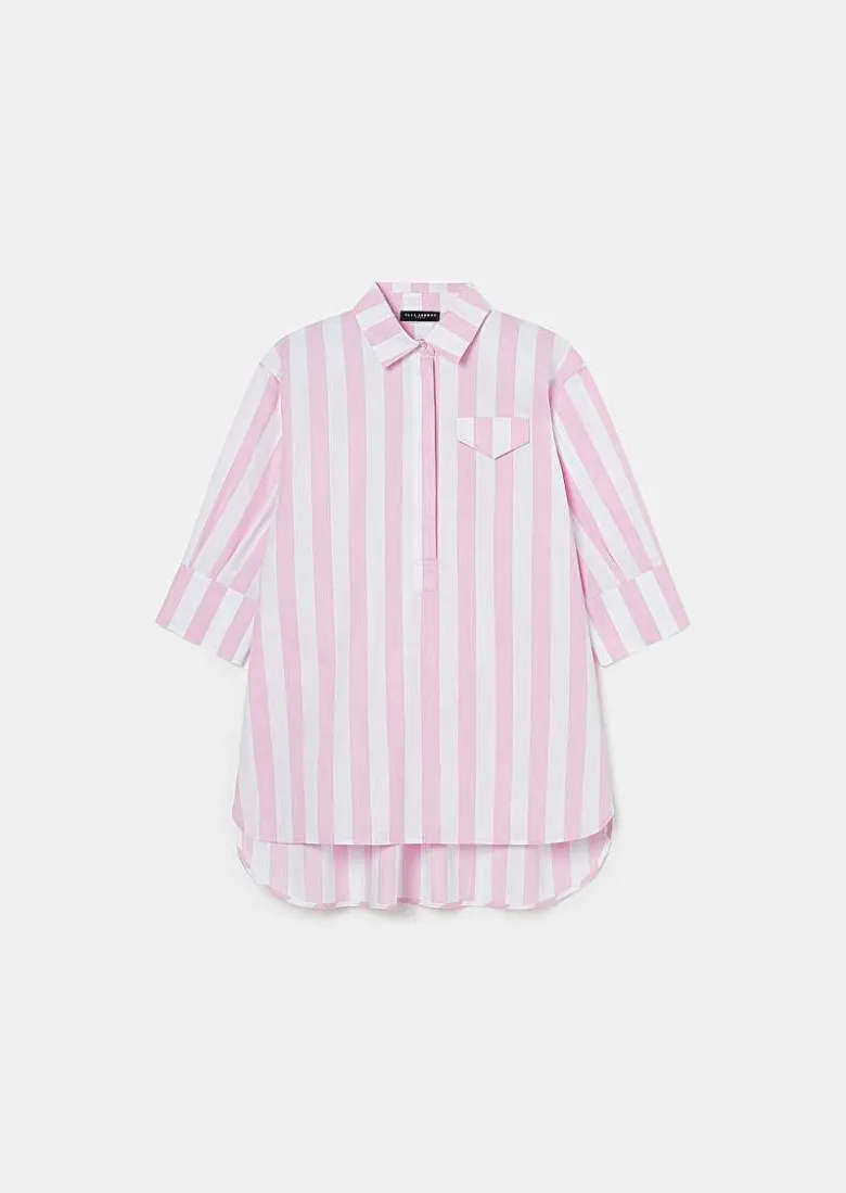 TARA JARMON Tallulah Pink Striped Poplin Shirt Fashion