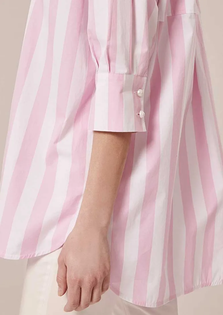 TARA JARMON Tallulah Pink Striped Poplin Shirt Fashion
