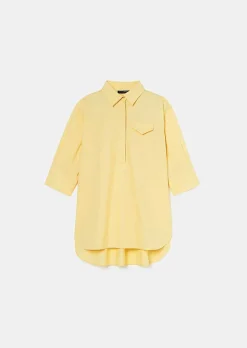 TARA JARMON Tallulah Yellow Poplin Shirt Clearance