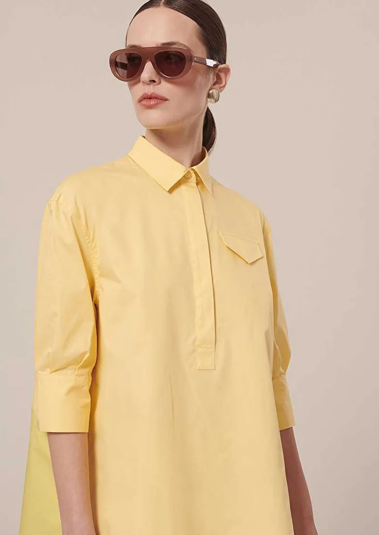 TARA JARMON Tallulah Yellow Poplin Shirt Clearance