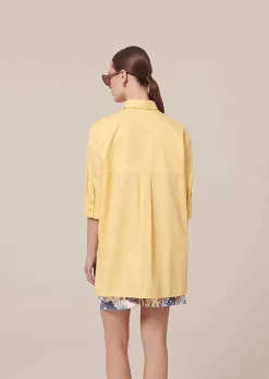 TARA JARMON Tallulah Yellow Poplin Shirt Clearance