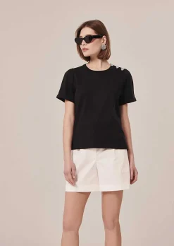 TARA JARMON Tampa Black Jersey T-Shirt Discount