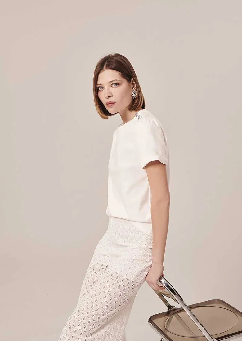 TARA JARMON Tampa White Jersey T-Shirt Online