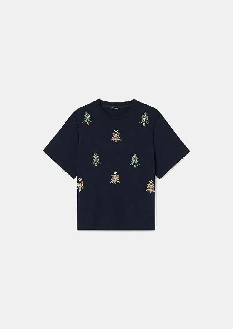 TARA JARMON Tarabee Midnight Blue Jersey T-Shirt Shop