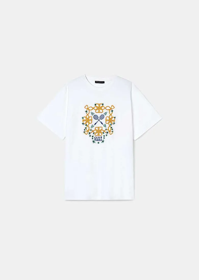 TARA JARMON Taraclub White Jersey T-Shirt Outlet