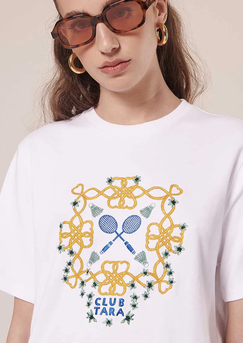 TARA JARMON Taraclub White Jersey T-Shirt Outlet
