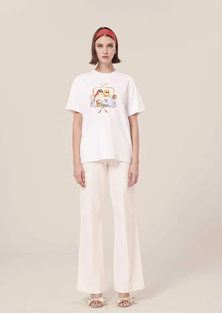 TARA JARMON Taradolls White Double Jersey T-Shirt Fashion