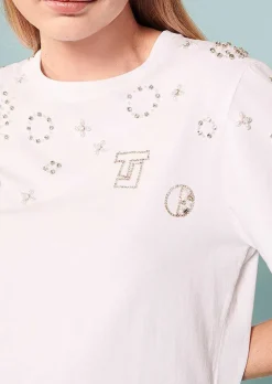 TARA JARMON Taralove White Jersey Top Sale