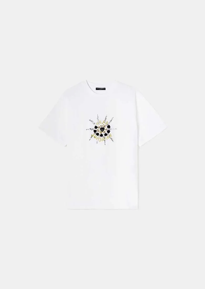 TARA JARMON Tarasun White Cotton T-Shirt Online