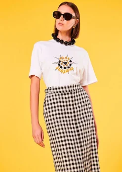 TARA JARMON Tarasun White Cotton T-Shirt Online