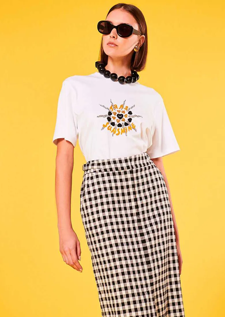 TARA JARMON Tarasun White Cotton T-Shirt Online