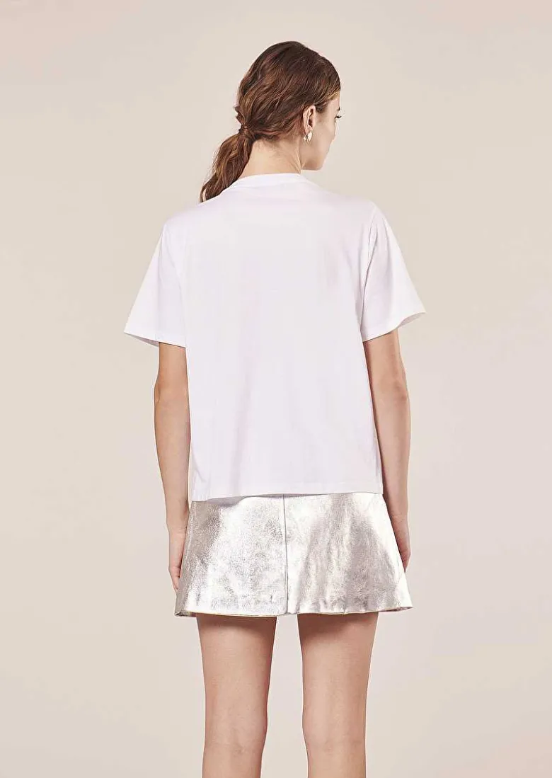 TARA JARMON Tarasunkey White Embroidered Cotton T-Shirt Shop