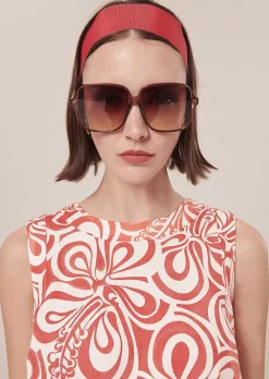 TARA JARMON Teepee Ecru With Coral Graphic Design Top Cheap