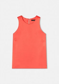 TARA JARMON Tellia Coral Top In Fluid Satin Store