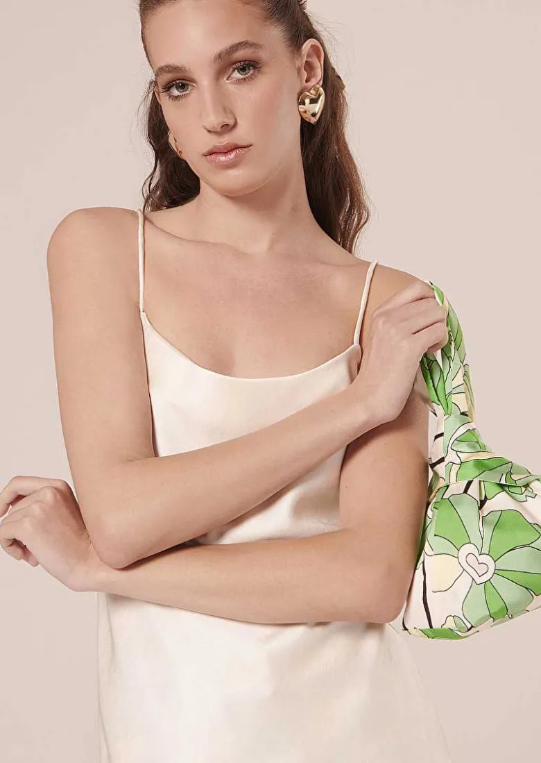 TARA JARMON Tess Ecru Fluid Satin Tank Top Sale