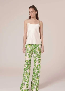 TARA JARMON Tess Ecru Fluid Satin Tank Top Sale