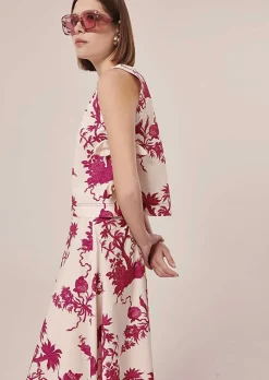 TARA JARMON Tonka Ecru Floral Printed Top Sale
