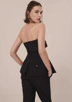 TARA JARMON Tonnie Black Cold Wool Top Cheap