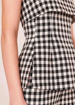 TARA JARMON Tonnie Black Vichy Top Best Sale