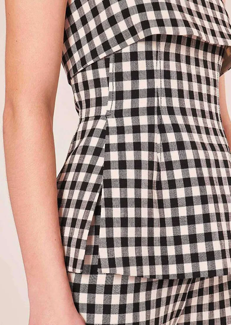 TARA JARMON Tonnie Black Vichy Top Best Sale
