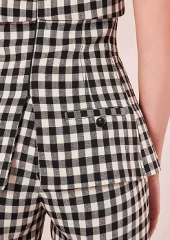 TARA JARMON Tonnie Black Vichy Top Best Sale