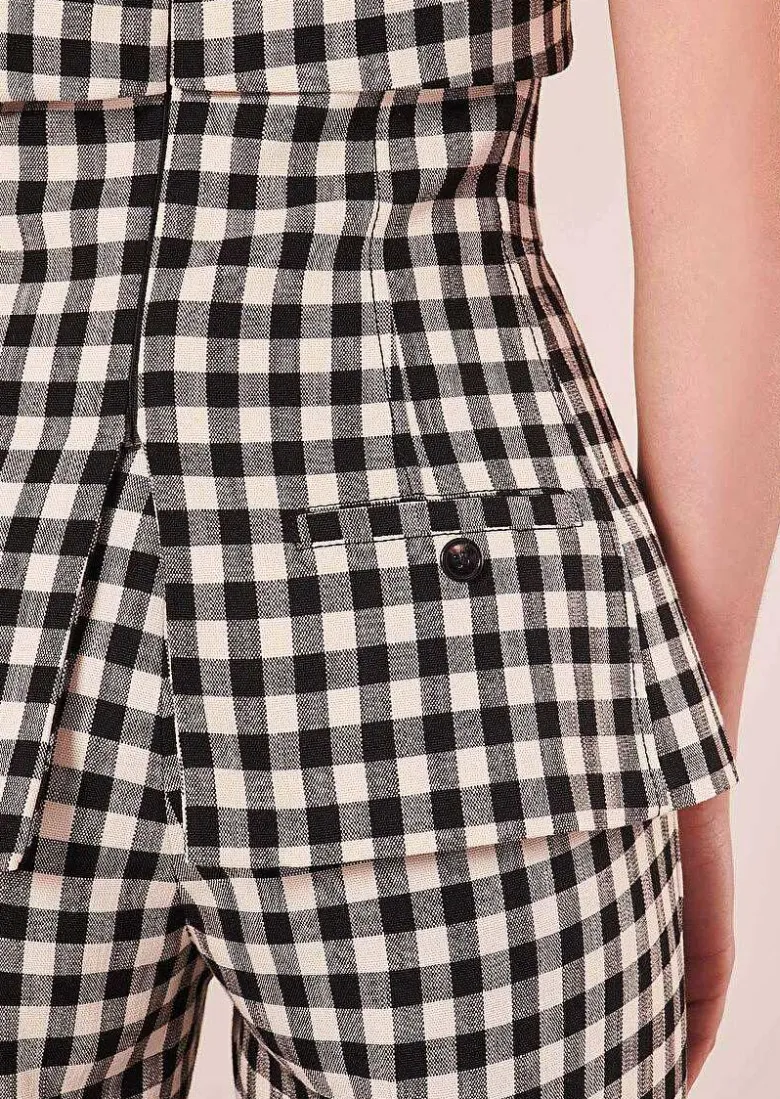 TARA JARMON Tonnie Black Vichy Top Best Sale