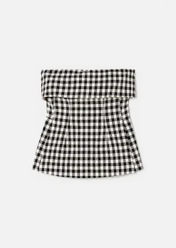 TARA JARMON Tonnie Black Vichy Top Best Sale