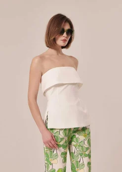 TARA JARMON Tonnie Ecru Cold Wool Top Cheap