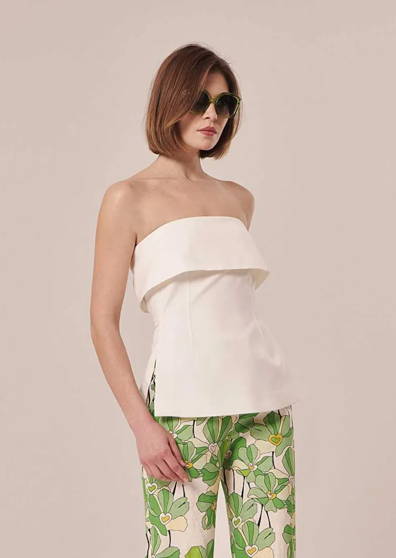 TARA JARMON Tonnie Ecru Cold Wool Top Cheap