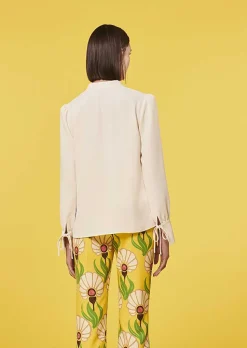 TARA JARMON Toulouse Ecru Crepe Top Sale
