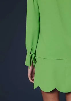 TARA JARMON Toulouse Green Crepe Top Cheap