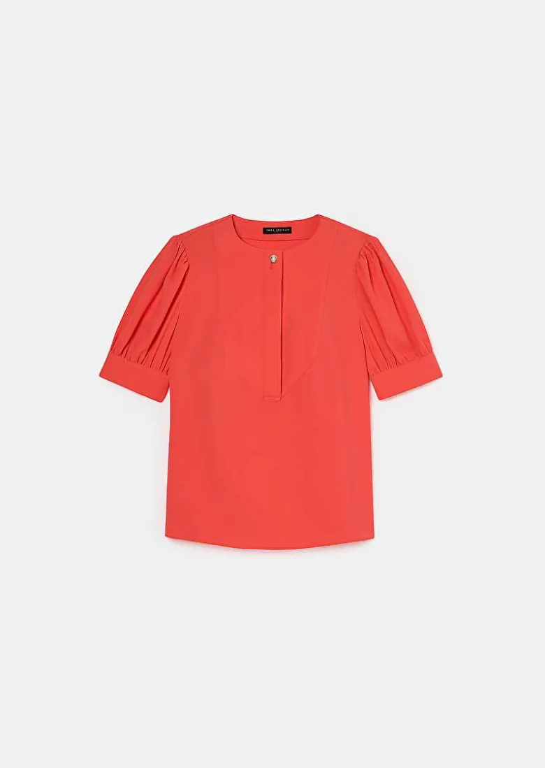 TARA JARMON Tourterelle Coral Crepe Blouse Hot