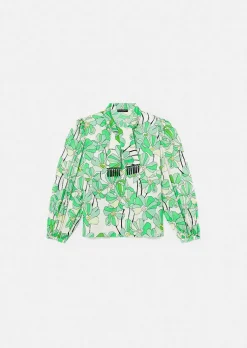 TARA JARMON Toxane Green Floral Printed Top Store