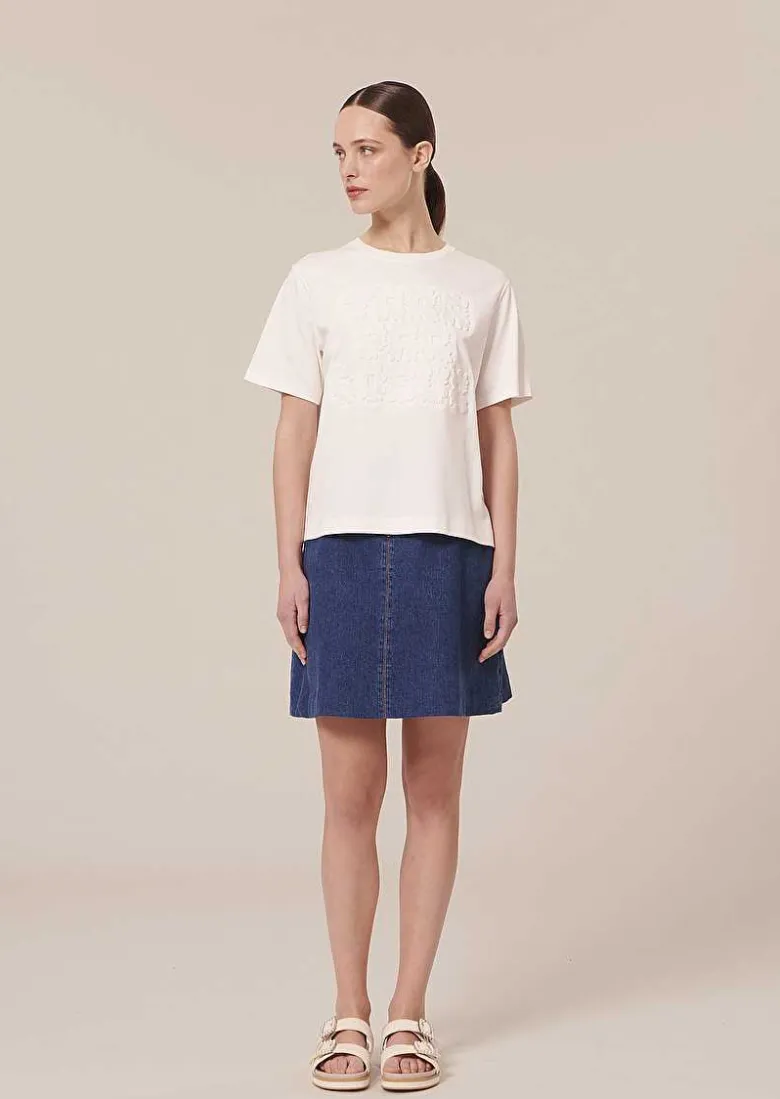 TARA JARMON Trefle White Jersey T-Shirt Best Sale
