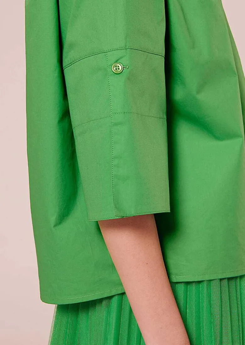 TARA JARMON Trinity Green Poplin Top Outlet