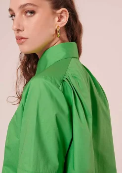 TARA JARMON Trinity Green Poplin Top Outlet