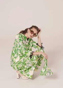 TARA JARMON Valensole Green Floral Printed Jackect Fashion