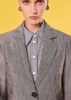 TARA JARMON Valeriane Grey Suit Jacket Flash Sale
