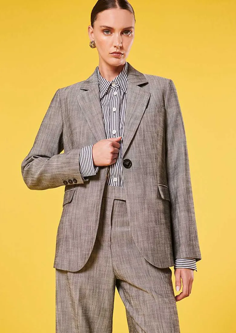 TARA JARMON Valeriane Grey Suit Jacket Flash Sale
