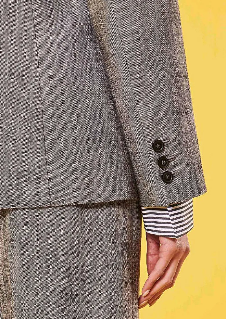 TARA JARMON Valeriane Grey Suit Jacket Flash Sale