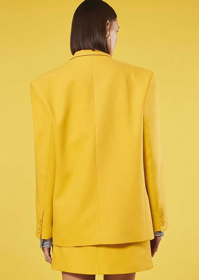 TARA JARMON Victoria Yellow Suit Jacket Hot