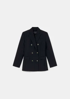 TARA JARMON Viola Black Cold Wool Suit Jacket Fashion