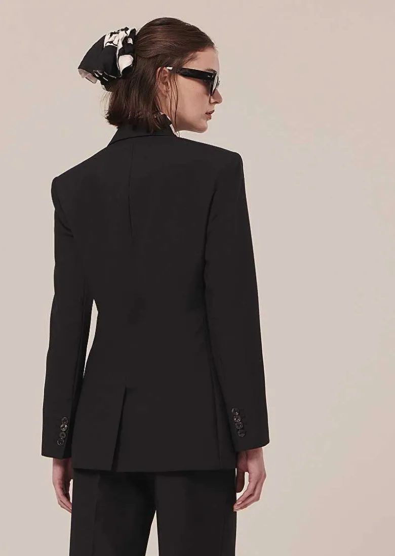 TARA JARMON Viola Black Cold Wool Suit Jacket Fashion