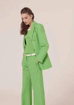 TARA JARMON Viola Green Cold Wool Suit Jacket Cheap
