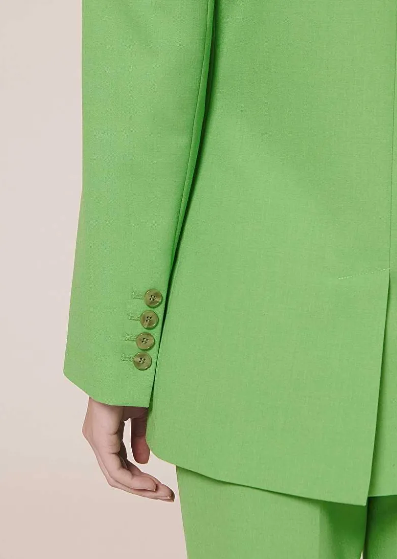 TARA JARMON Viola Green Cold Wool Suit Jacket Cheap